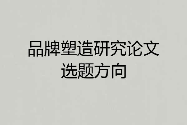品牌塑造研究论文选题方向