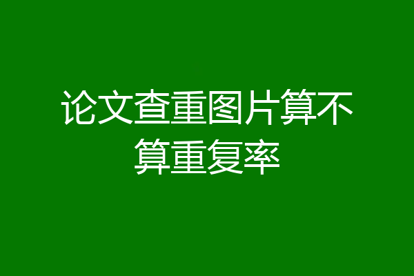 论文查重图片算不算重复率