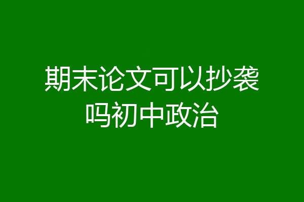 期末论文可以抄袭吗初中政治