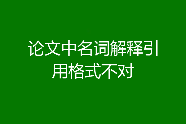 论文中名词解释引用格式不对
