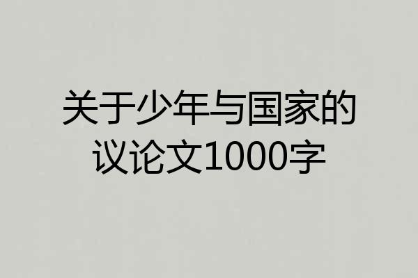 关于少年与国家的议论文1000字