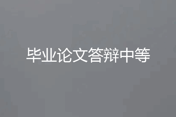 毕业论文答辩中等