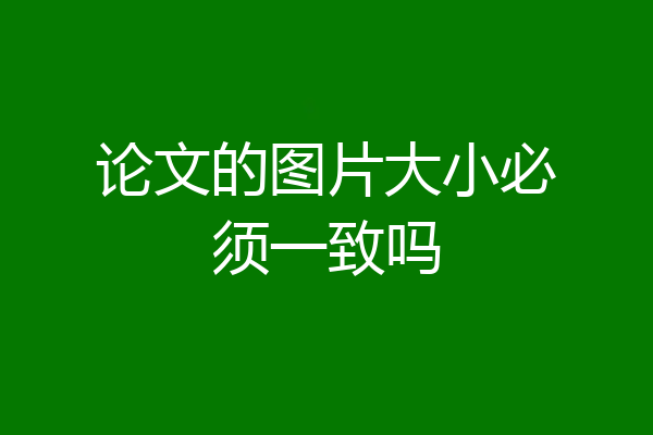 论文的图片大小必须一致吗
