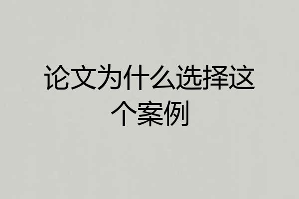 论文为什么选择这个案例