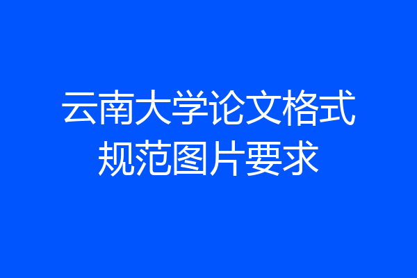 云南大学论文格式规范图片要求
