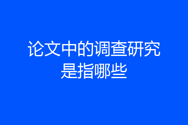 论文中的调查研究是指哪些