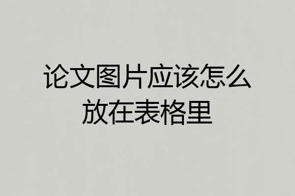 论文图片应该怎么放在表格里