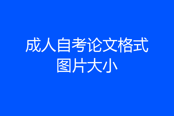 成人自考论文格式图片大小