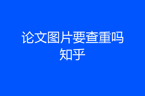 论文图片要查重吗知乎