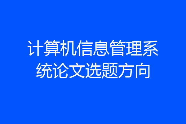 计算机信息管理系统论文选题方向