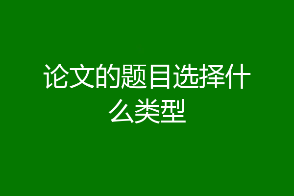 论文的题目选择什么类型
