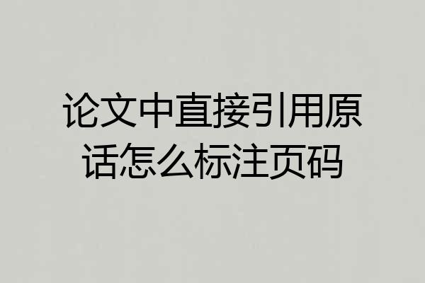 论文中直接引用原话怎么标注页码