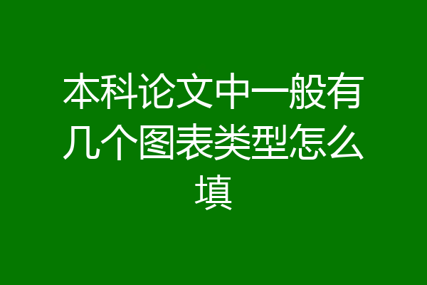 本科论文中一般有几个图表类型怎么填