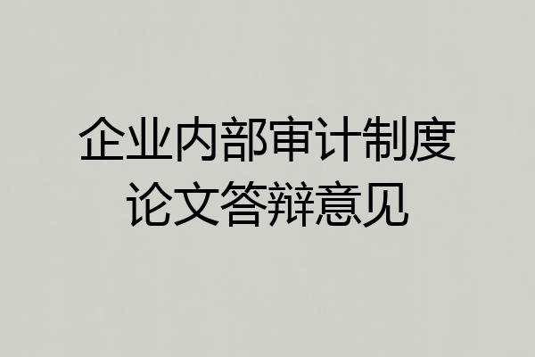 企业内部审计制度论文答辩意见