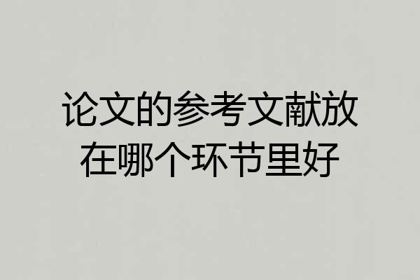 论文的参考文献放在哪个环节里好