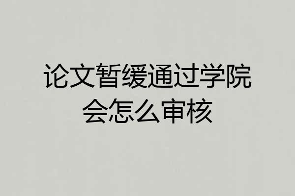 论文暂缓通过学院会怎么审核