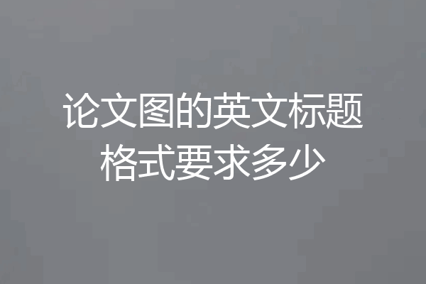 论文图的英文标题格式要求多少