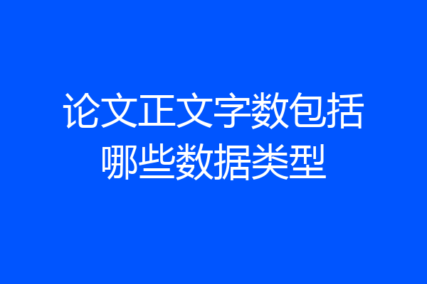 论文正文字数包括哪些数据类型