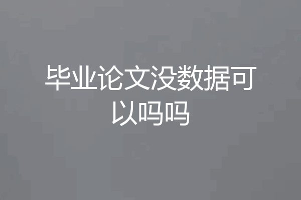 毕业论文没数据可以吗吗