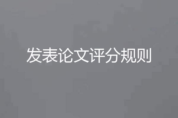 发表论文评分规则