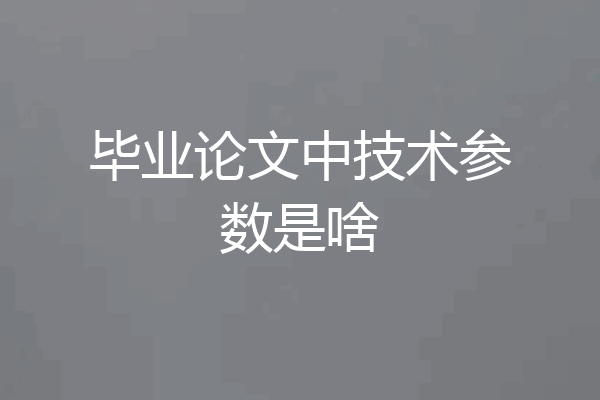 毕业论文中技术参数是啥