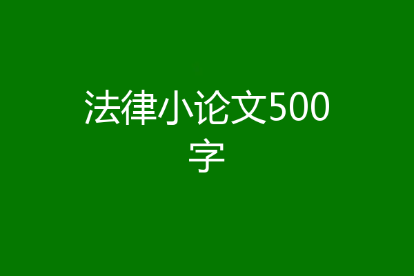 法律小论文500字