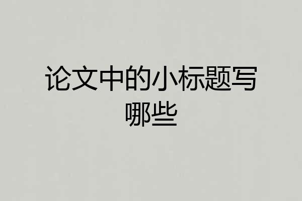 论文中的小标题写哪些