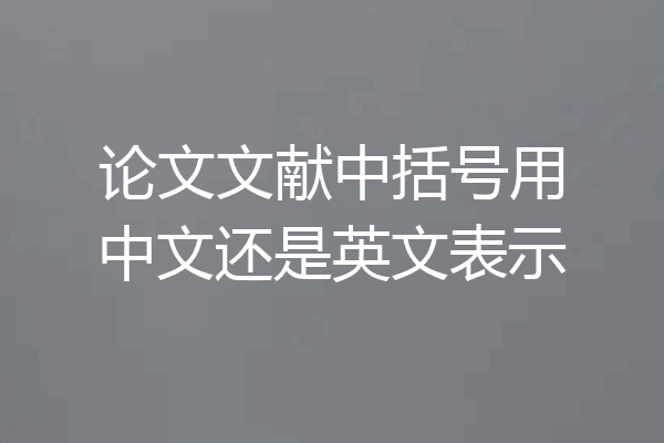 论文文献中括号用中文还是英文表示