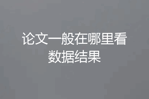 论文一般在哪里看数据结果
