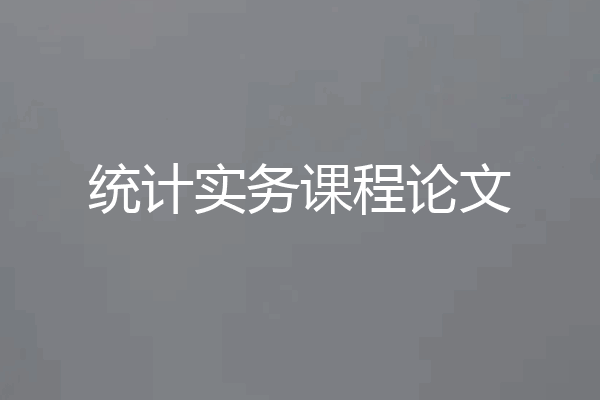 统计实务课程论文