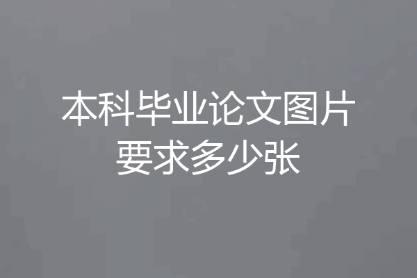 本科毕业论文图片要求多少张