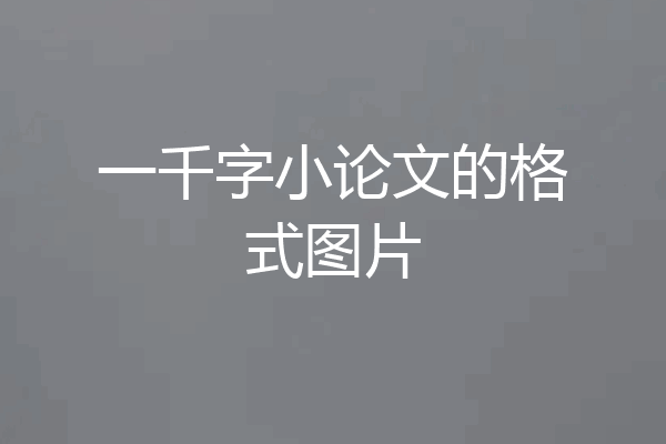 一千字小论文的格式图片