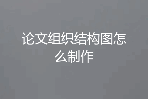 论文组织结构图怎么制作