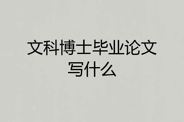 文科博士毕业论文写什么