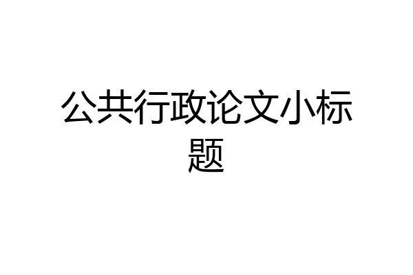 公共行政论文小标题