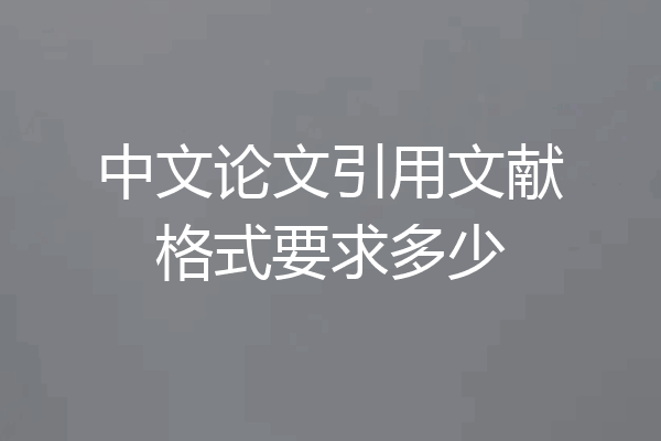 中文论文引用文献格式要求多少