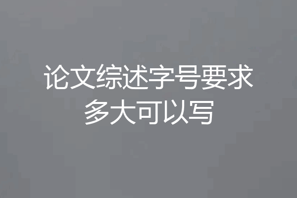 论文综述字号要求多大可以写