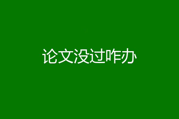 论文没过咋办