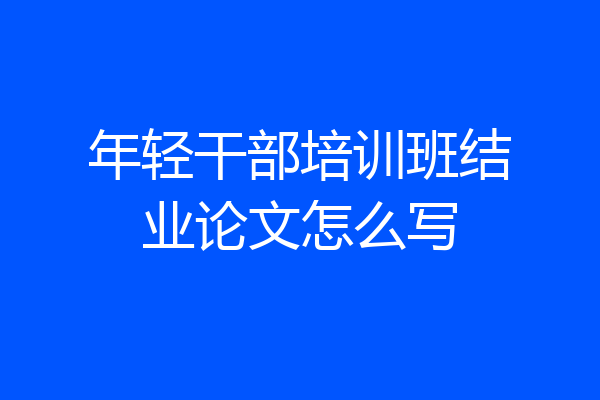 年轻干部培训班结业论文怎么写