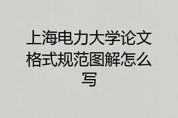 上海电力大学论文格式规范图解怎么写