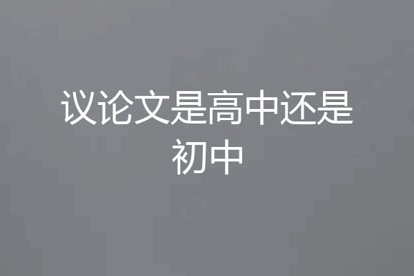 议论文是高中还是初中