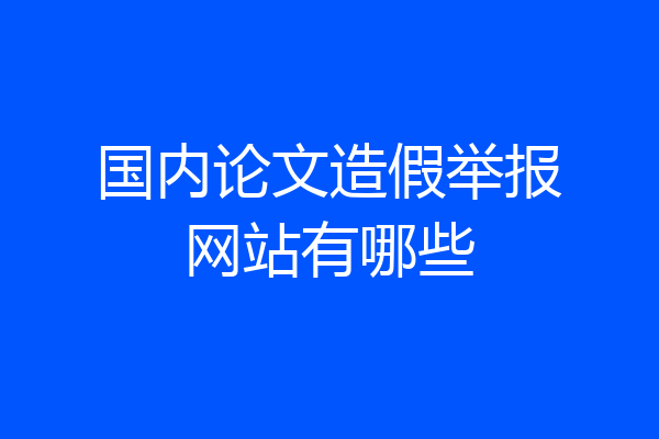 国内论文造假举报网站有哪些