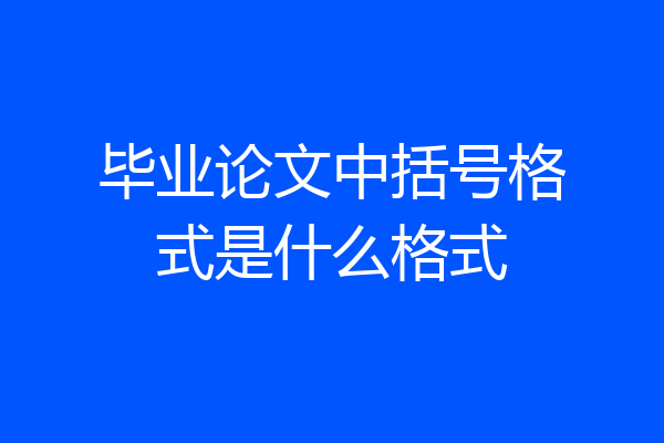 毕业论文中括号格式是什么格式