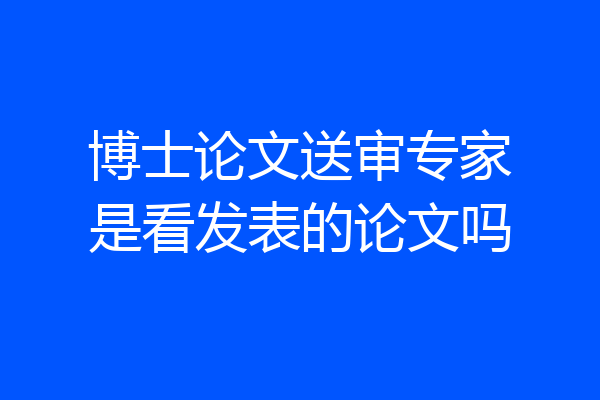 博士论文送审专家是看发表的论文吗