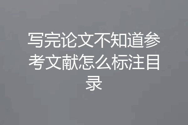 写完论文不知道参考文献怎么标注目录