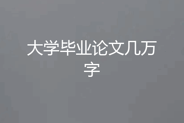 大学毕业论文几万字