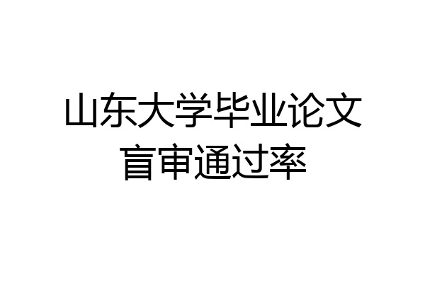 山东大学毕业论文盲审通过率