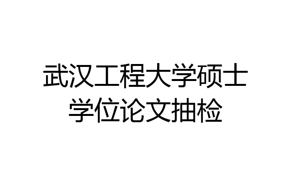 武汉工程大学硕士学位论文抽检