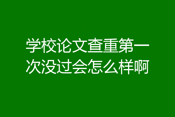 学校论文查重第一次没过会怎么样啊