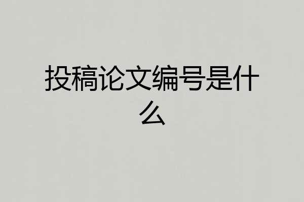 投稿论文编号是什么